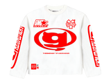 1 800 Global Long Sleeve T shirt Red/White